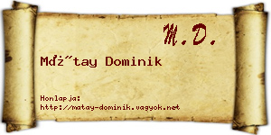 Mátay Dominik névjegykártya